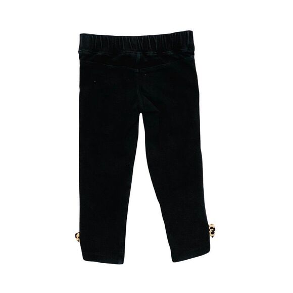 GYMBOREE Black Jeggings with Leopard Print Bows - Picture 3 of 4